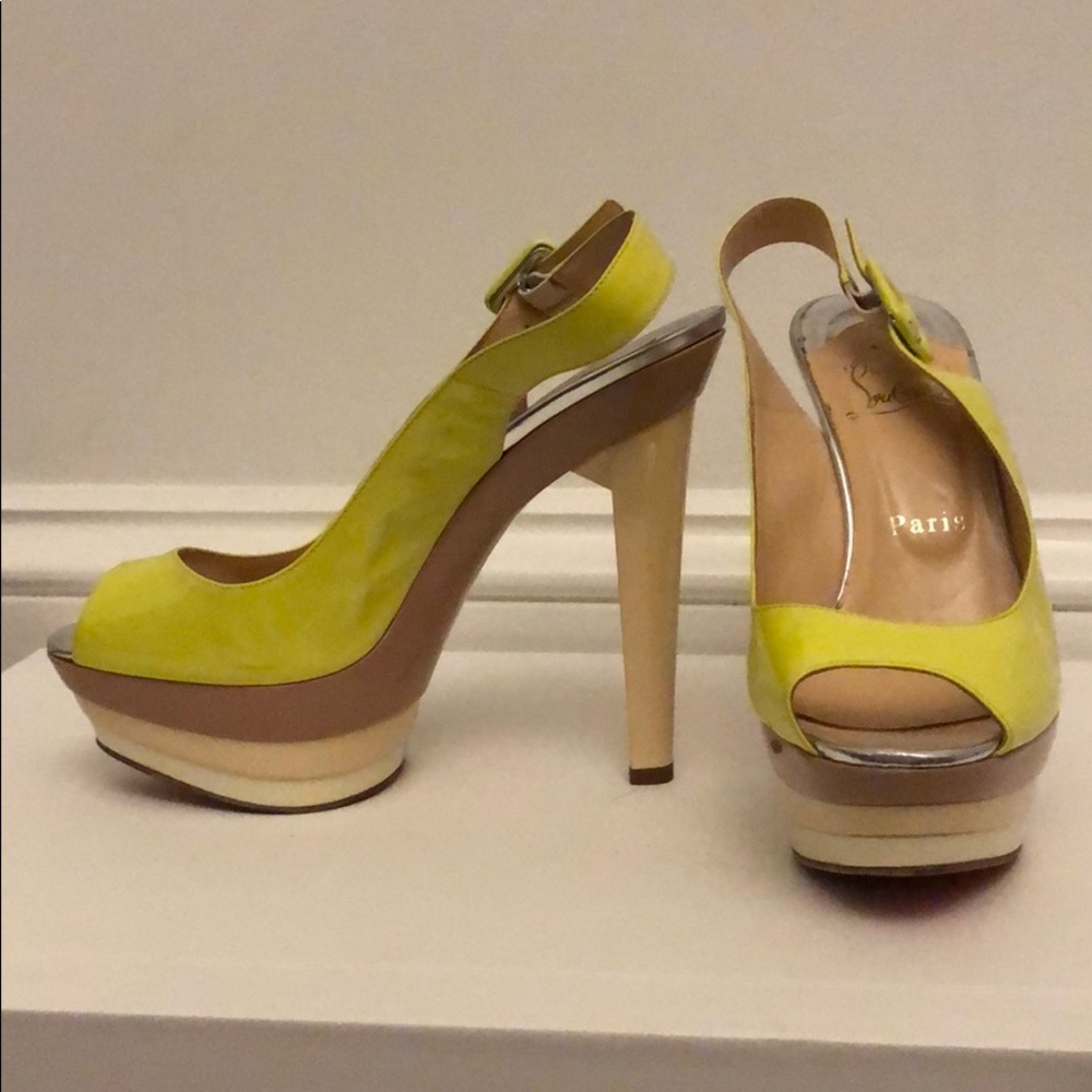 Louboutin peep toe pumps- rare color combo